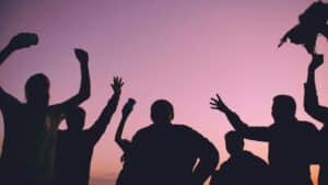 Group of people celebrating.